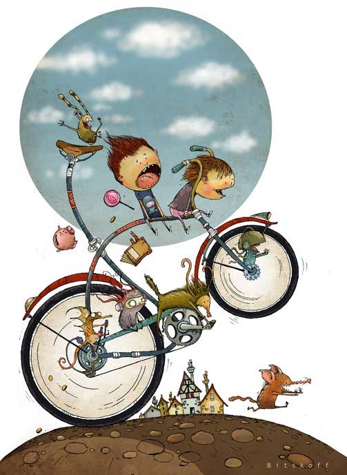 Monsters on Bikes Illustration